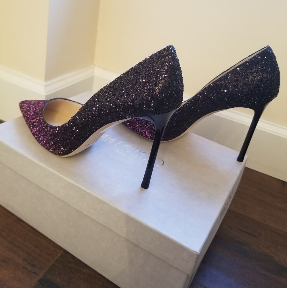 SOLD!! Jimmy Choo ROMY pink glitter degrade heels - Picture 7 of 7
